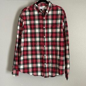 Button Front Plaid Shirt